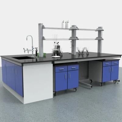 High Quality Wholesale Custom Cheap Hospital Steel Lab Furniture with Top Glove Box, High Quality Hot Sell Bio Steel Chemical Lab Bench/