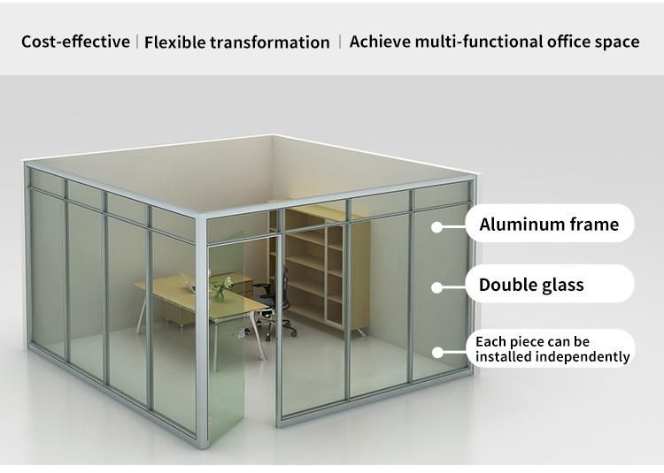 Factory Direct Sale Manufacture Partition Indoor Glazed Wall Soundproof Price Clear Glass Office Furniture
