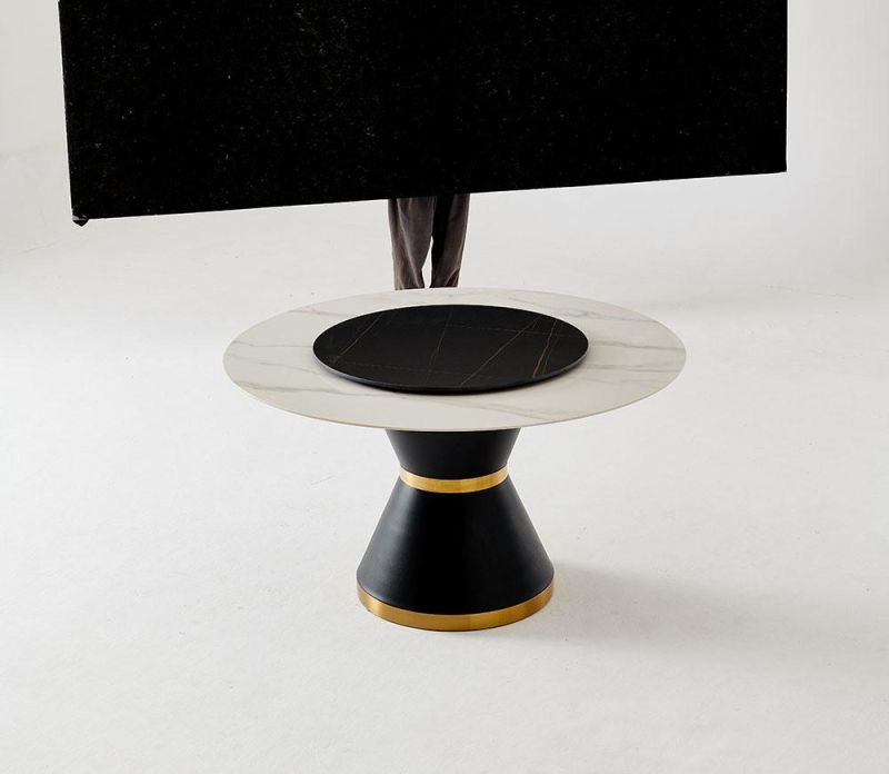 Modern Luxury Kitchen Furniture Marble Dining Table Rock Plate Table