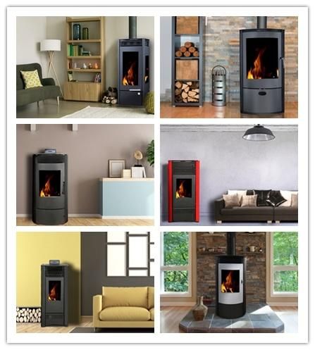 8kw Modern Wood Pellet Stove Fireplace Room Heater Furniture Remote Control China Factory