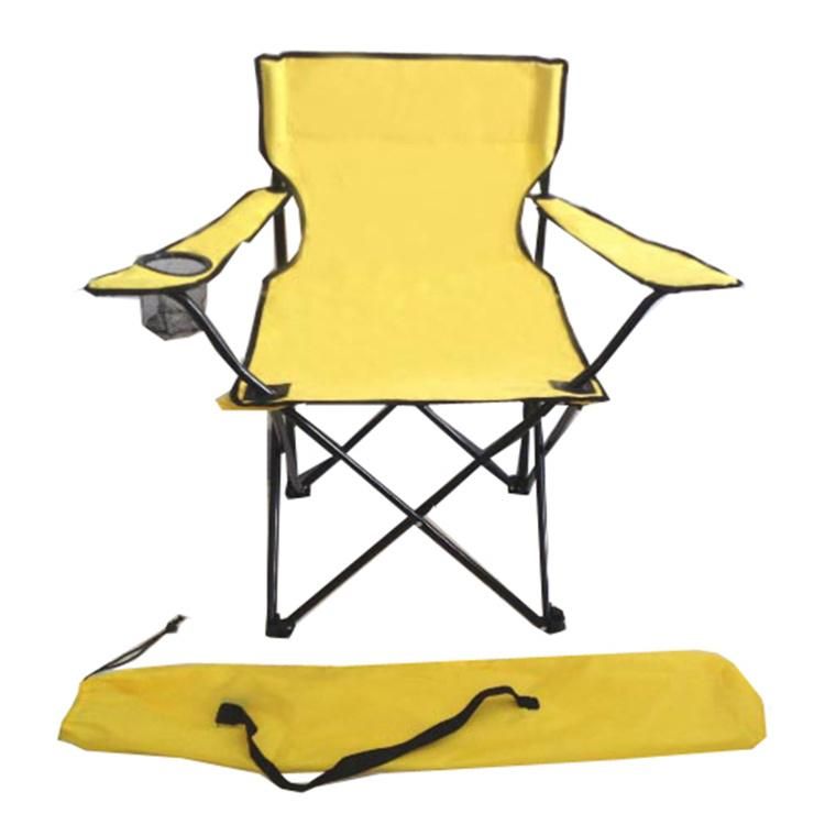 Outdoor Camping Chair Padded Quad Rod Chair Collapsible Steel Frame Portable