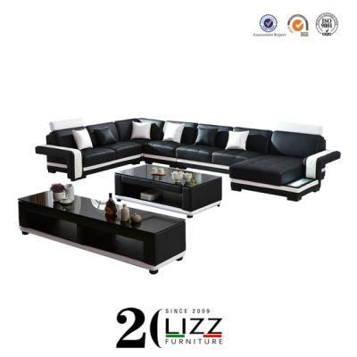 Modern U Shape Living Room Corner Leather Sofa