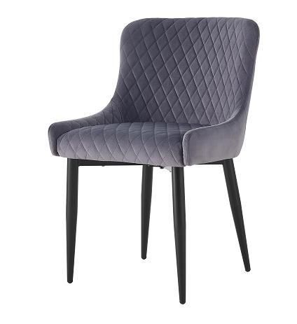 Modern Furniture Hot Sale Velvet Fabric Black Metal Legs Dining Room Chair