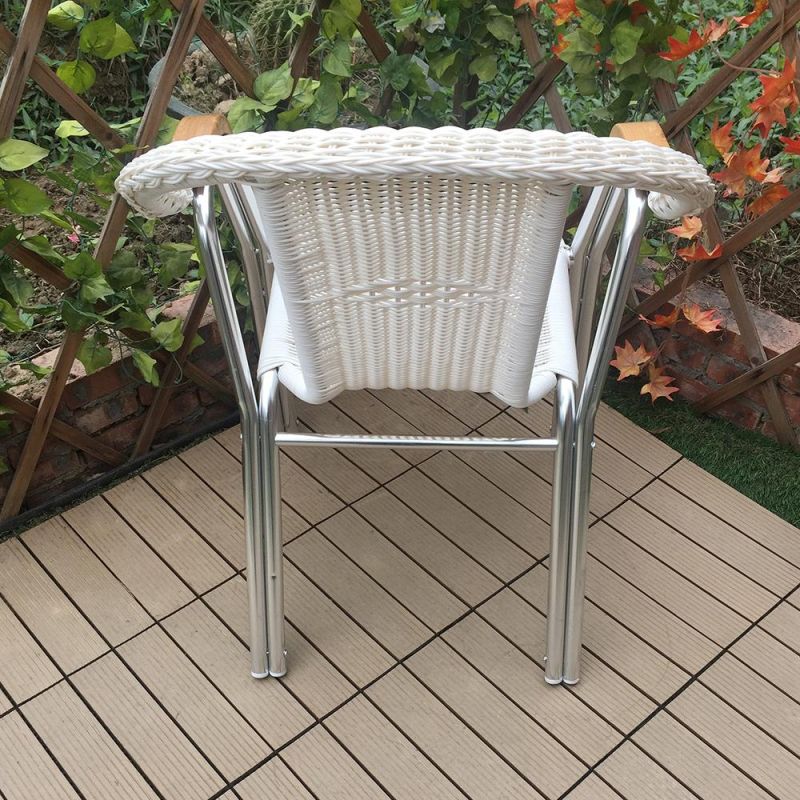 Modern Garden Restaurant Furniture Aluminum Tube Outdoor Rattan Chair