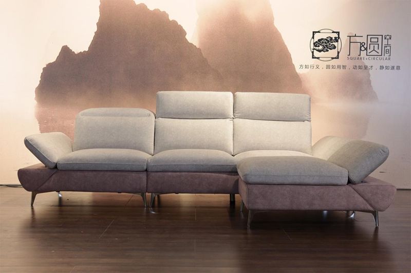 Living Room Furniture Soft Couch Feather Filled L Shape Corner Sofa with Chaise Lounge Cloud Sofa