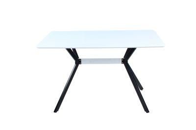 Modern Home Dining Restaurant Furniture MDF Powder Painting Steel Dining Table