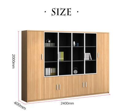Modern Office Furniture Wooden Filling Cabinet with Glass Doors Customized