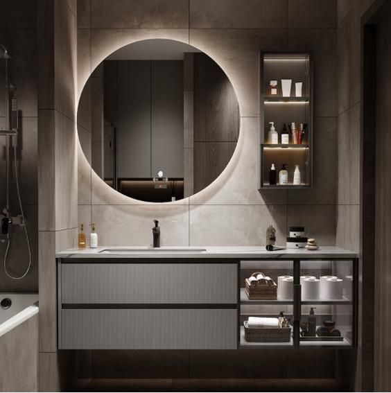 Balcony Washing Machine Washbasin Integrated Cabinet Combination Light Luxury Rock Board Bathroom Cabinet Toilet Wash Table Customization