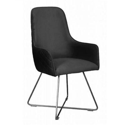 Modern Iron Frame Designer Fabric Dining Chair for Hotel Cafes Dining Chair