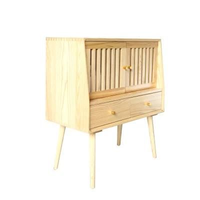 Small Wooden Storage Cabinet with 2 Drawer Mini Dining Sideboard Storage