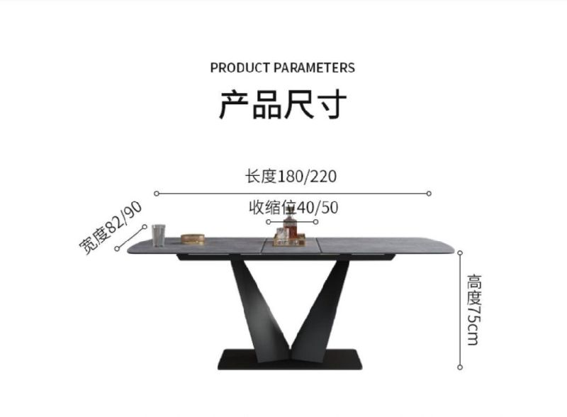 2022 Sungold Hot Sale Luxury Marble Table Extendable Dining Tables