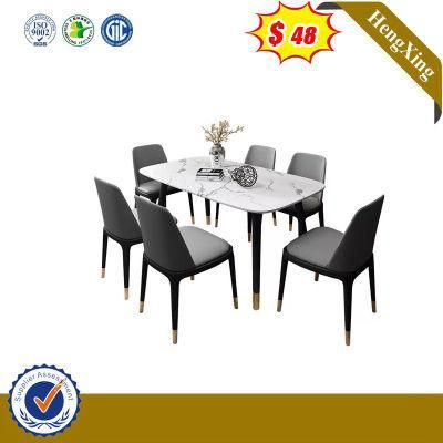 Modern Luxury 6-Seat Marble Kitchen Furniture Dining Table Set