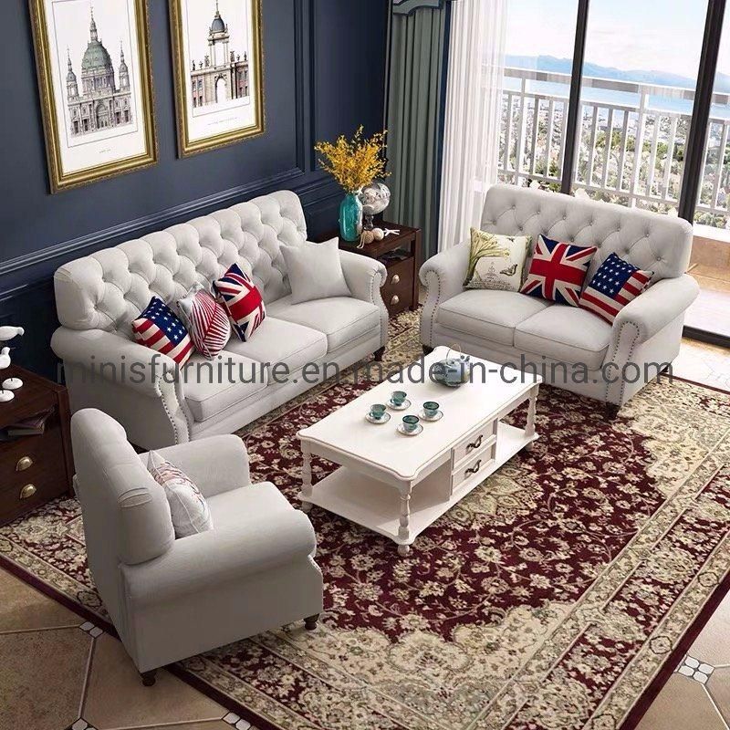 (MN-HSF15) Modern Home Living Room Furniture White Leather 1+2+3 Sofa Set