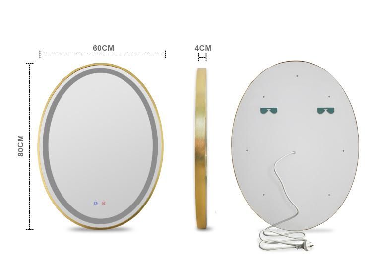 Factory Wholesale New Design Oval Hotel Design Bathroom LED Mirror