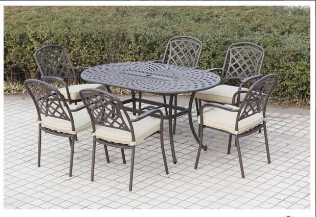 Metal Patio Table Set Cast Aluminium 4 Seats Outdoor Garden Furniture