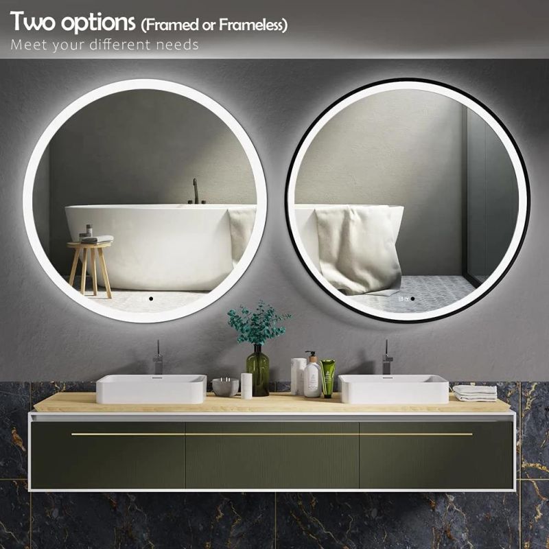 Customized Modern Jh Glass China Furniture LED Light Home Decor Bathroom Mirror in