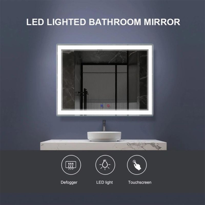Modern Horizontal Vertical Illuminated LED Bathroom Frameless Mirror Manufacturer