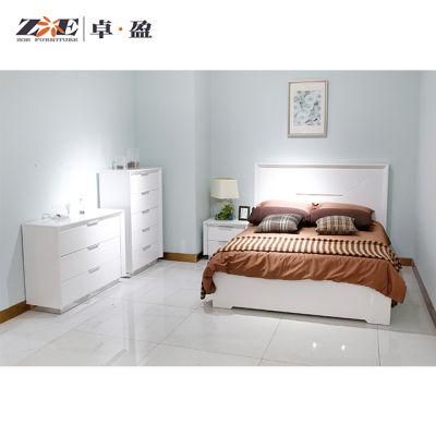 Home Furniture Set High Gloss Bedroom Furniture Set with Stainless Steel Decoration