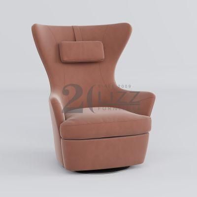 Leisure Style Living Room Home Hotel Furniture Set Modern Popular Indoor Fabric Velvet Lounge Chair with Round Metal Legs