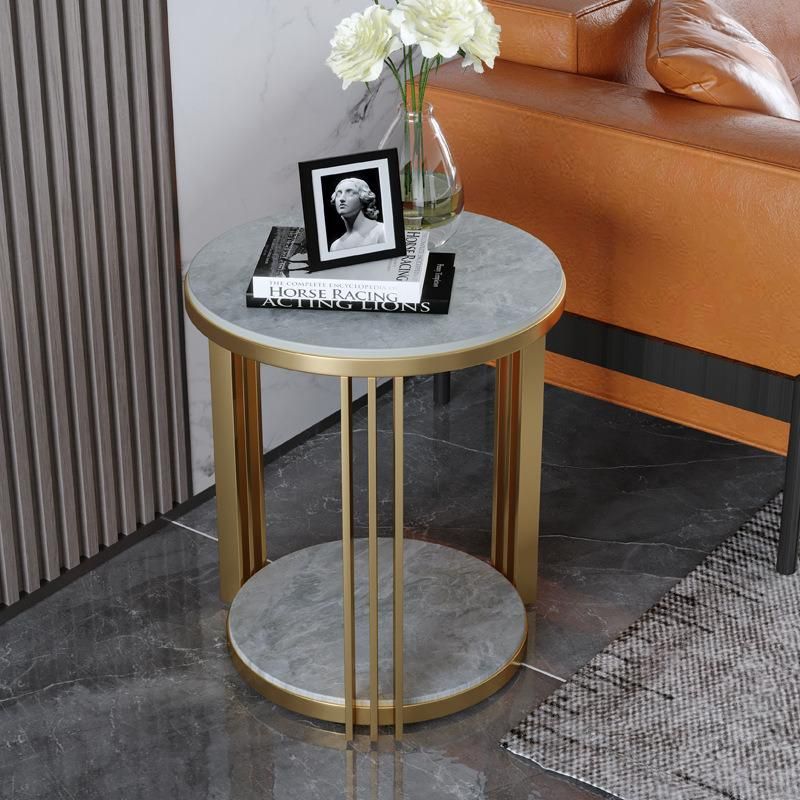 Hot Selling Titanium Stainless Steel Marble Sintered Stone Coffee Table