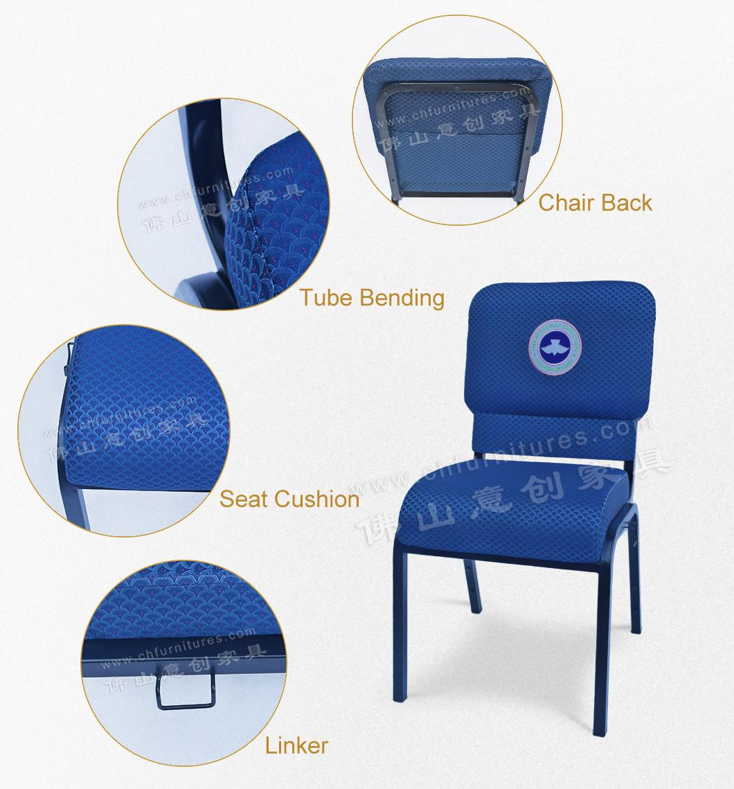 Yc-G81 Wholesale Interlocking Used Blue Church Chairs for Auditorium