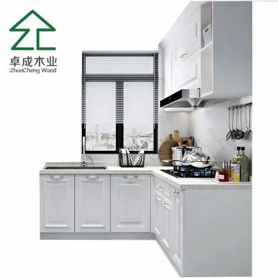 White Color MDF PVC Kitchen Cabinet with Hinge and Handle