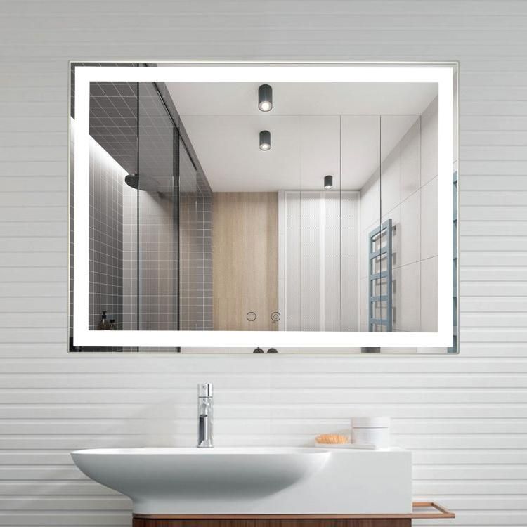 Home Decor Rectangle Framed Lighted LED Wall Bathroom Mirror