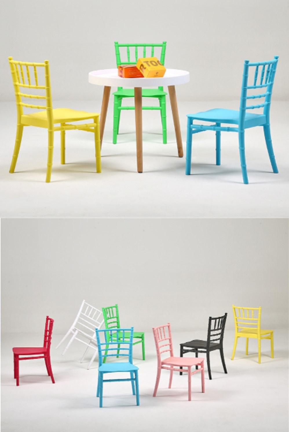 Stackable Resin Plastic Blue Color Kids Dining Chairs for Outdoor Birthday Party Using