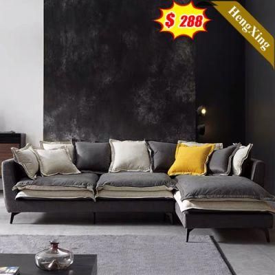 Hot Sale Modern Living Room Sofas Set Wooden Legs Hotel Lobby Leisure L Shape Sofa