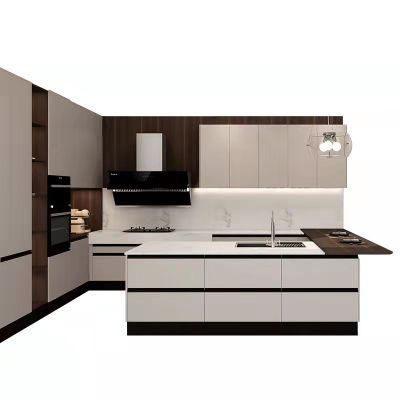 Guangzhou Durable Handleless Design Lacquer Modern Kitchen Cupboard Cabinets Furniture