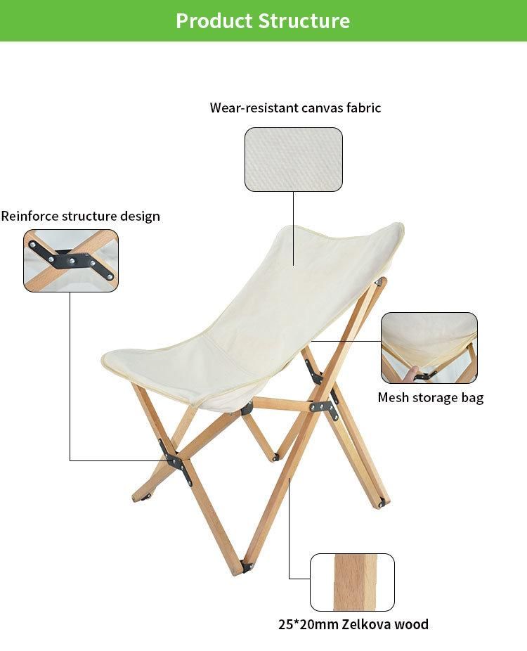 Wholesale Portable Wood Folding Camping Chair