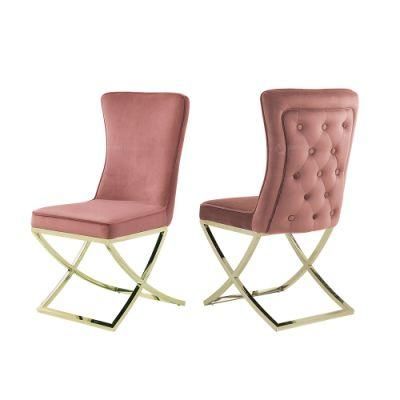 Modern Velvet Fabric Dine Home Furniture Golden Dining Room Chairs