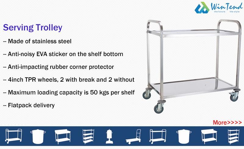 Hotel Supplier Stainless Steel Water Transfer Serving Trolley for Kitchen