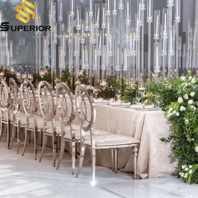 Wholesale Luxury Interior Banquet Furniture Metal Frame Dining Chair