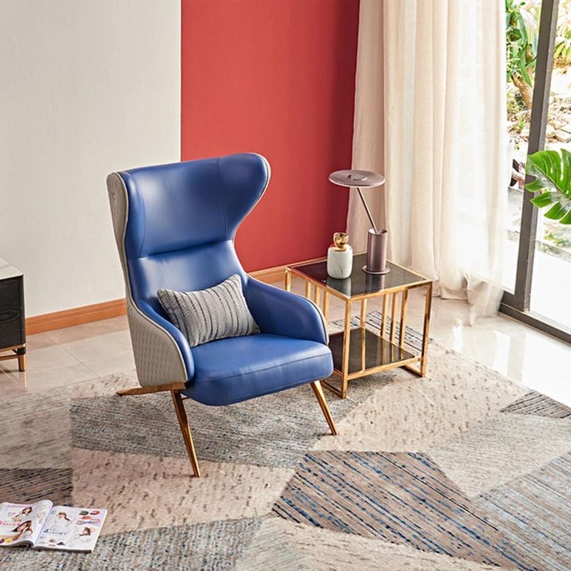 Modern Luxury Comfortable Living Room Leather Fabric Leisure Chair