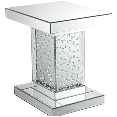Hot Sale Diamond Crystal Glass Furniture Mirrored Side Table for Living Room