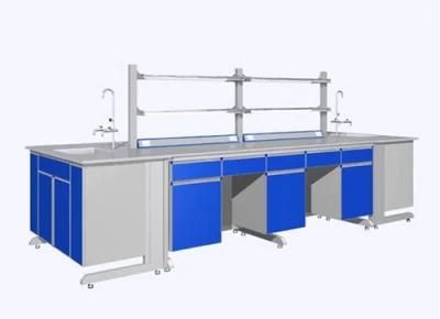 Pharmaceutical Factory Wood and Steel Lab Furniture with Sink, Biological Wood and Steel Lab Side Bench/