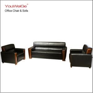 Leather Velvet Fabric Stylish Modern Upholstery Furniture for Office Sofa with Solid Wood Armrest