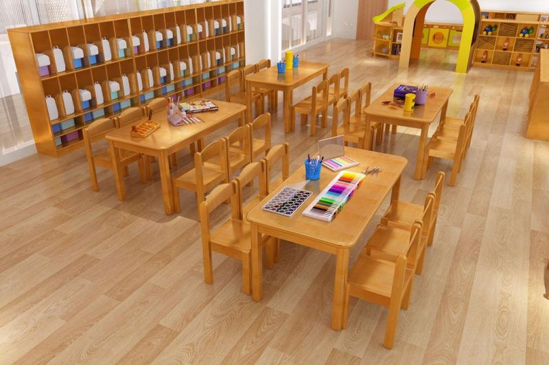 New Model Kindergarten Children Chair, Solid Wooden Baby Stackable Chair, School Classroom Student Chair, Kids School Desk Chair