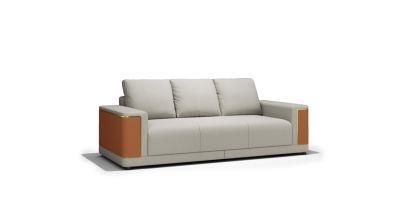Italian Modern High Quality Stainless Steel Fabric Genuine Leather Living Room Sofa Ls022