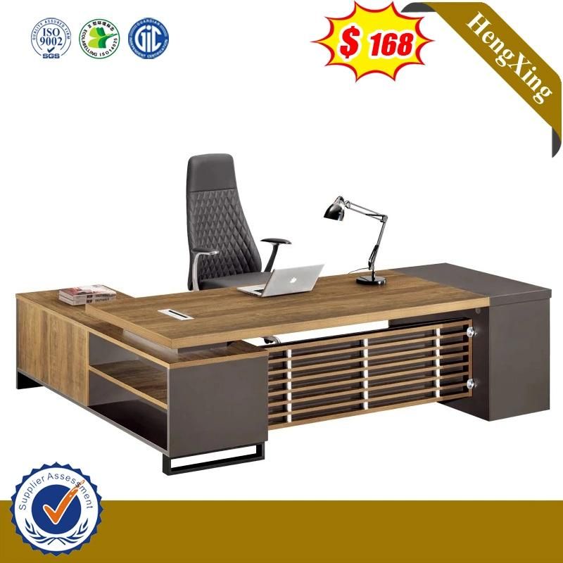 Stock Boss Desk Manager Table with Cabinets Maple Office Furniture (HX-8NE025)