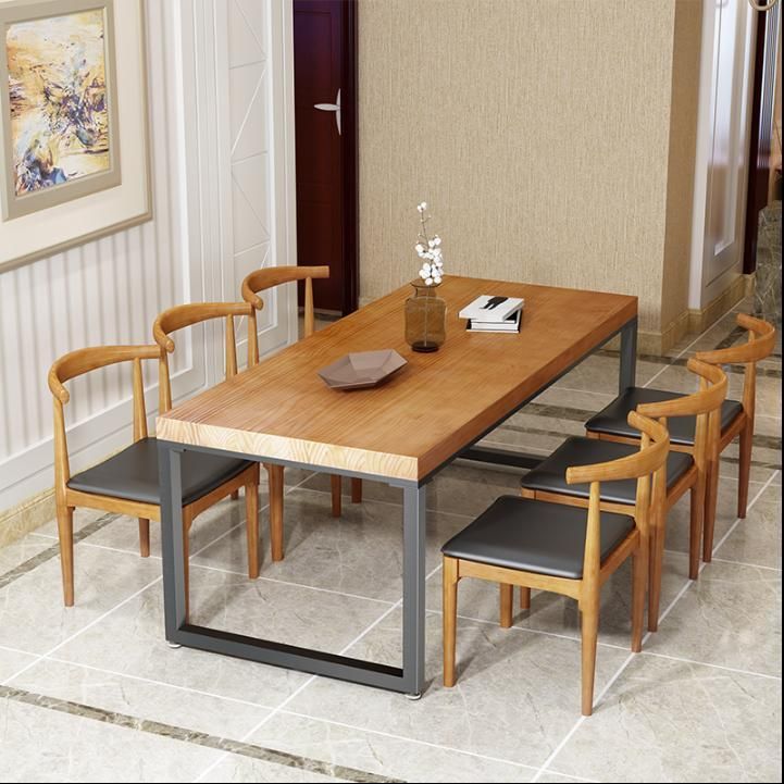 China Customized 1 Table 6 Chairs Combination Solid Wood Furniture