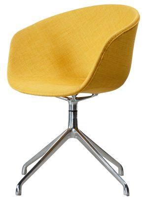 PP Plastic Shell Soft Upholstery Modern Rotary Swivel Armrest Chair