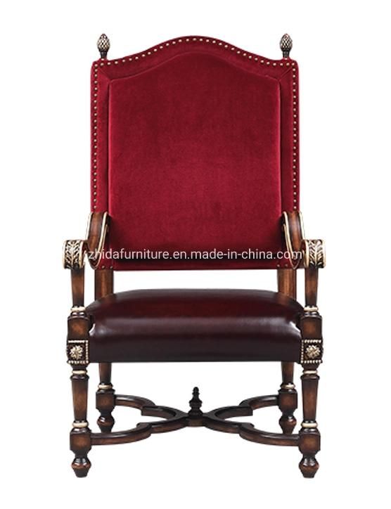 Luxury Design Golden Wooden Frame Hotel Public Area Chair