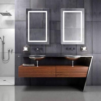 Factory Directly Sell Modern Furniture Mirror White Vanity PVC Bathroom Cabinet with Washing Basin