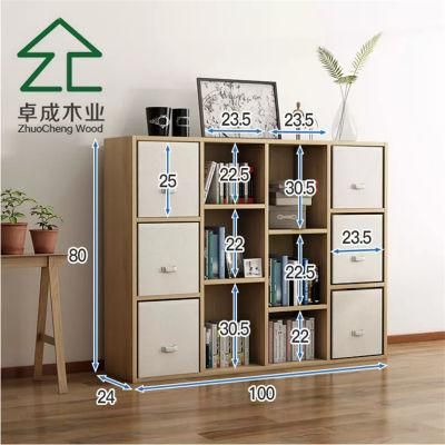 Oak Color 15mm MDF Faced Melamine Bookcase