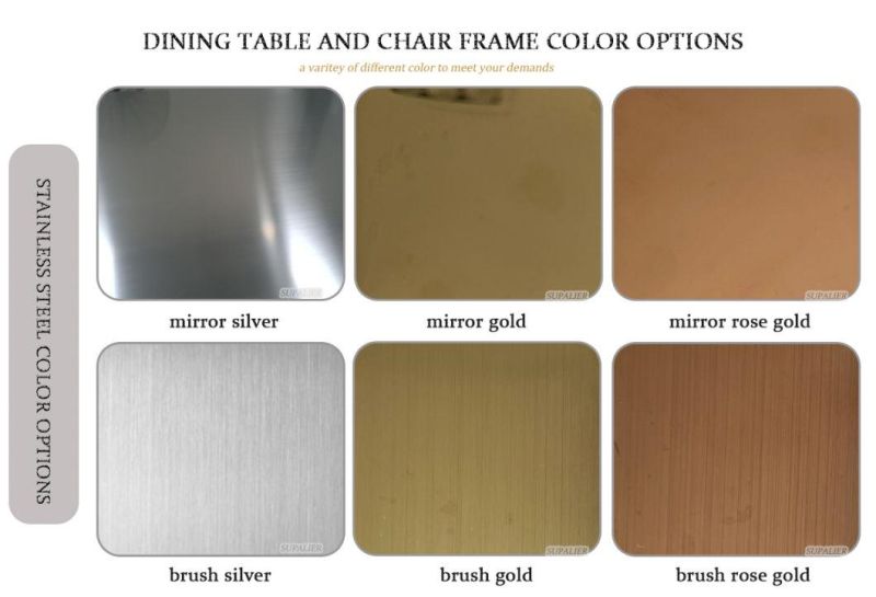 2020 New Design Home Furniture Leather Seat Golden Dining Chairs