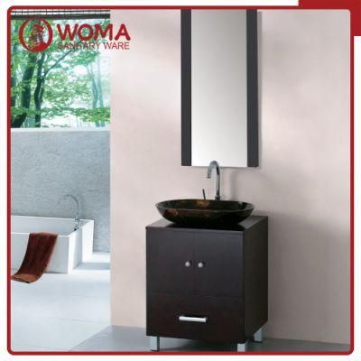 Woma Solid Wood Bathroom Cabinet with Glass Sink (3116)