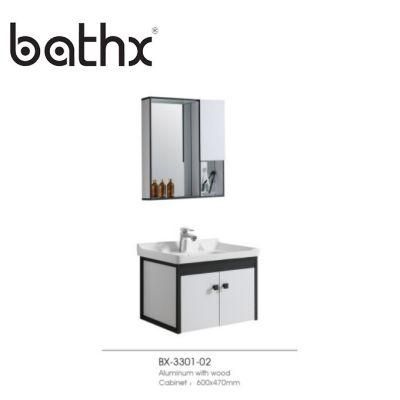 with Mirror Vanity Cabinet Wall Mounted Bathroom Wash Basin Vanity White Color Furniture Ceramic Bathroom Lavamanos