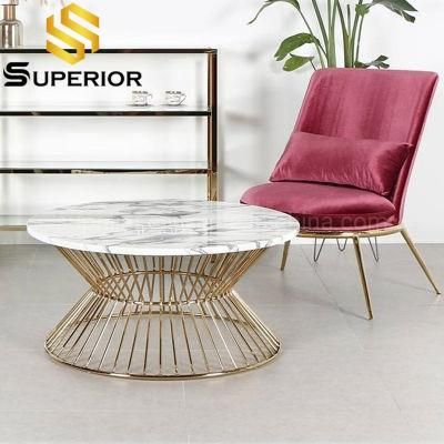 2020 New Modern Drum Style Metal Wire Coffee Table